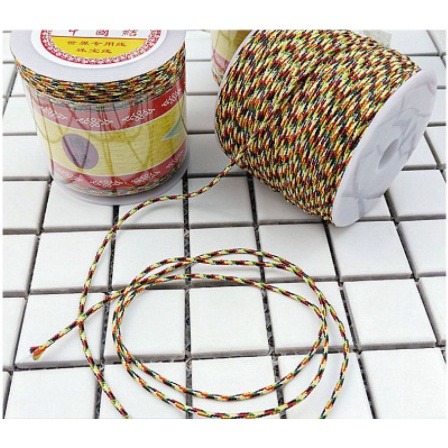 5met dây chỉ ngũ sắc may mắn đủ size 0.8-1-1.5-2mm (tone xanh lá)