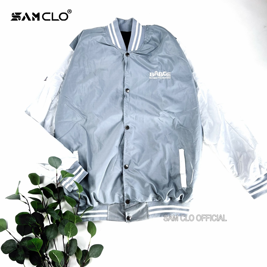 Áo khoác dù bomber 2 lớp nam nữ SAM CLO phong cách bóng chày form rộng unisex mặc cặp - couple BTS IV