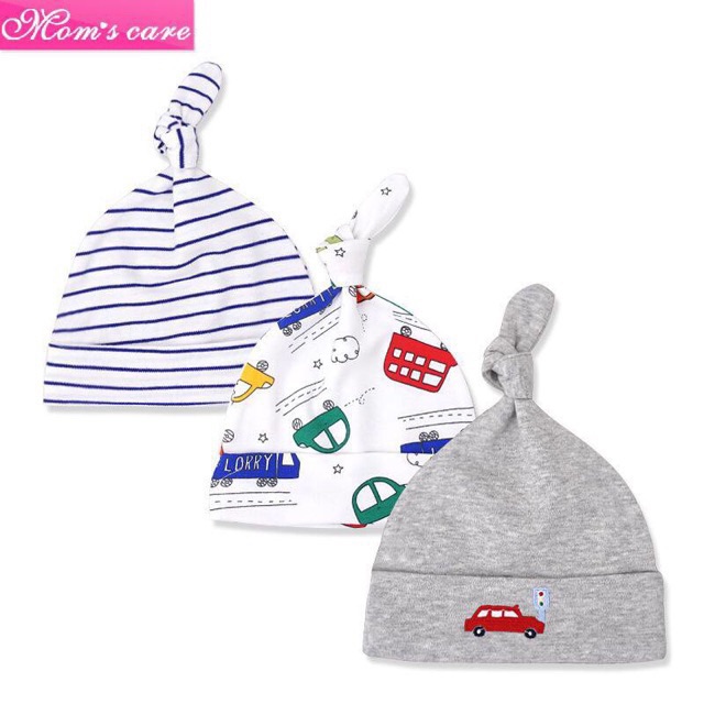 Set 3 Mũ nón sơ sinh cao cấp Momcare (0-3m)