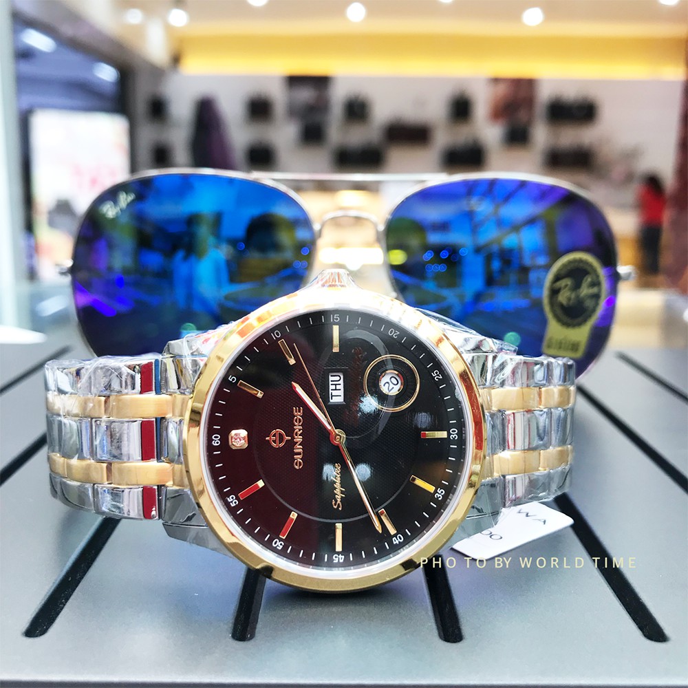 Đồng hồ Nam Sunrise DM784SWA [Full Box chính hãng, bảo hành 3 năm] mặt Sapphire Glass chống xước, chống nước