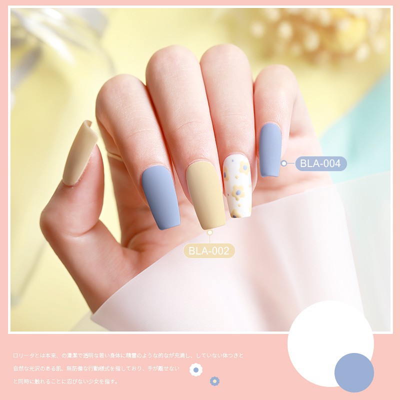 Sơn gel AS sơn nail dùng máy hơ gel Sơn móng tay gel tone màu kem sữa xanh da trời tone màu nhẹ nhàng mã BLA 15ml