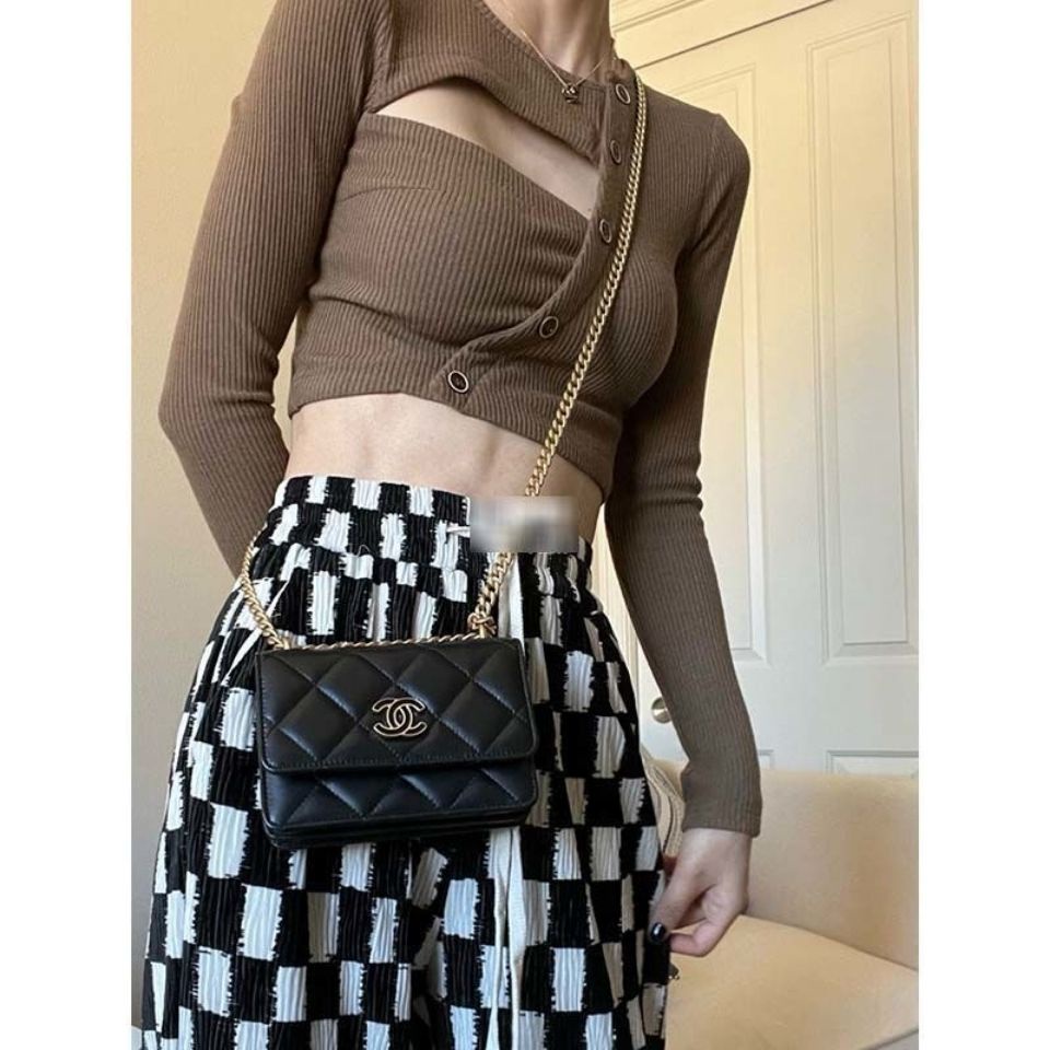 Áo Dài Tay Skinny!F &amp; X Cẩn Thận Áo Dệt Kim Ngắn Không Dây Dáng Ôm Gợi Cảm Phong Cách Mới 2022 Một Lần Desire Trần Nhà Cho Nữ