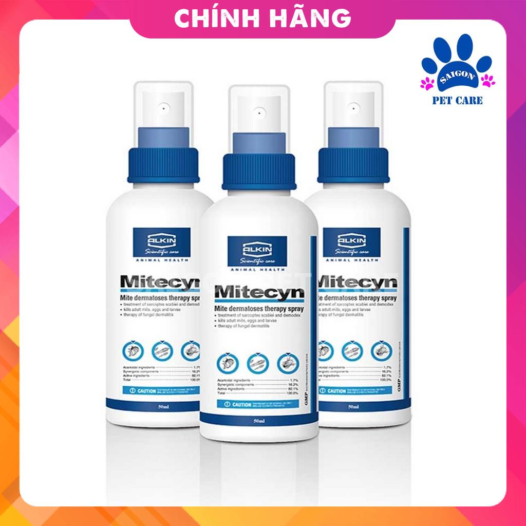 Thuốc xịt trị ghẻ, viêm da Alkin Mitecyn cho chó mèo