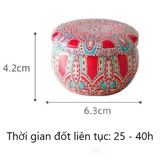Nến thơm phòng thư giãn, sáp nến thơm hoa khô thiên nhiên DEXI