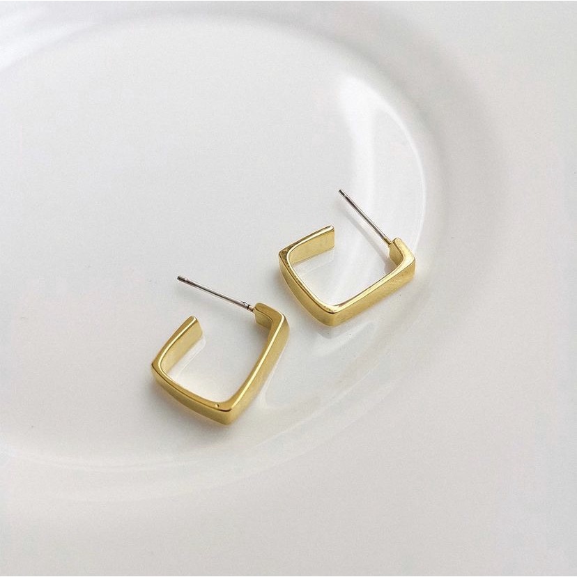 Bông tai nữ basic dáng chữ U đơn giản chuôi bạc 925 Her Accessories H12