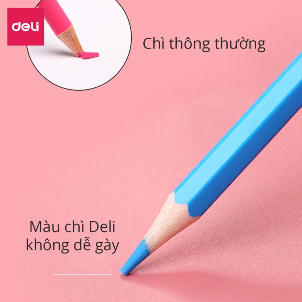 [Mã LIFE20KALL giảm 10% đơn 50K] Bút chì màu dạng cốc Deli - bút chì gỗ khô tự nhiên an toàn - 12/24/36/48 màu - 7070