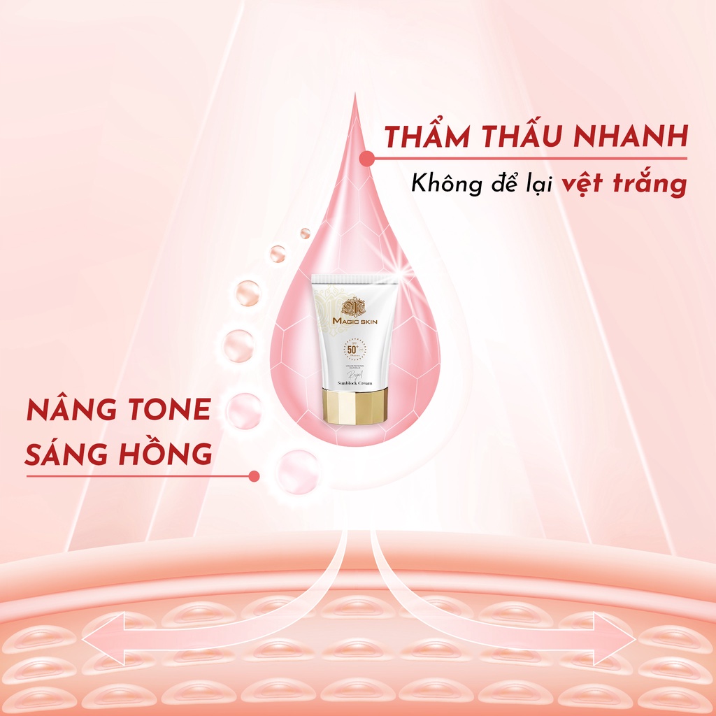 KEM CHỐNG NẮNG NÂNG TONE SPF50+ Magicskin
