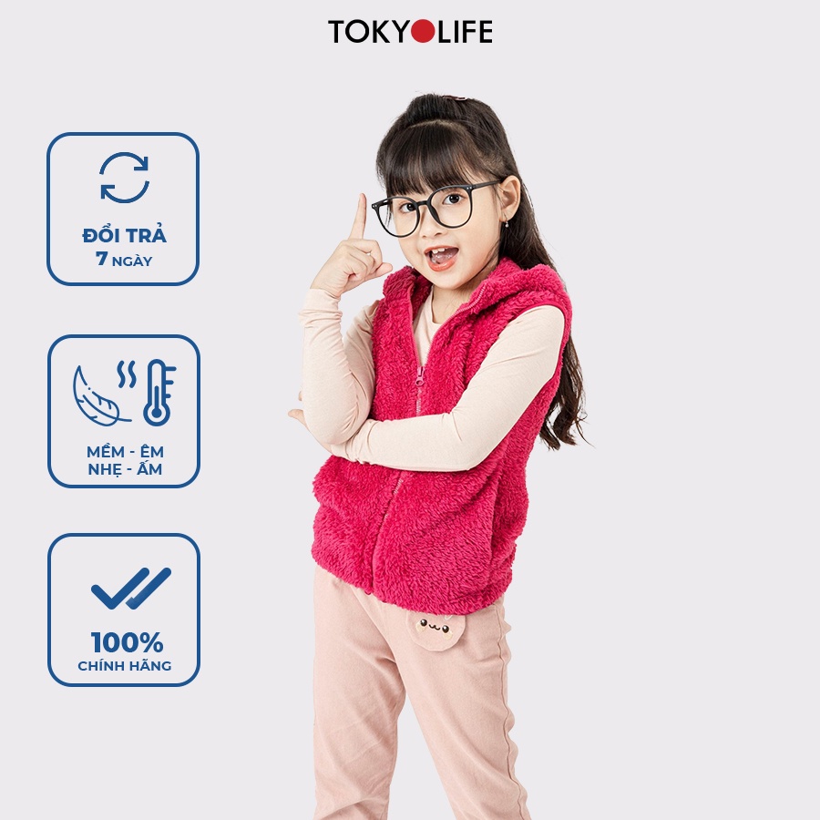 Áo khoác lông cừu TRẺ EM TOKYOLIFE nhân tạo mũ liền không tay I3FLJ501L