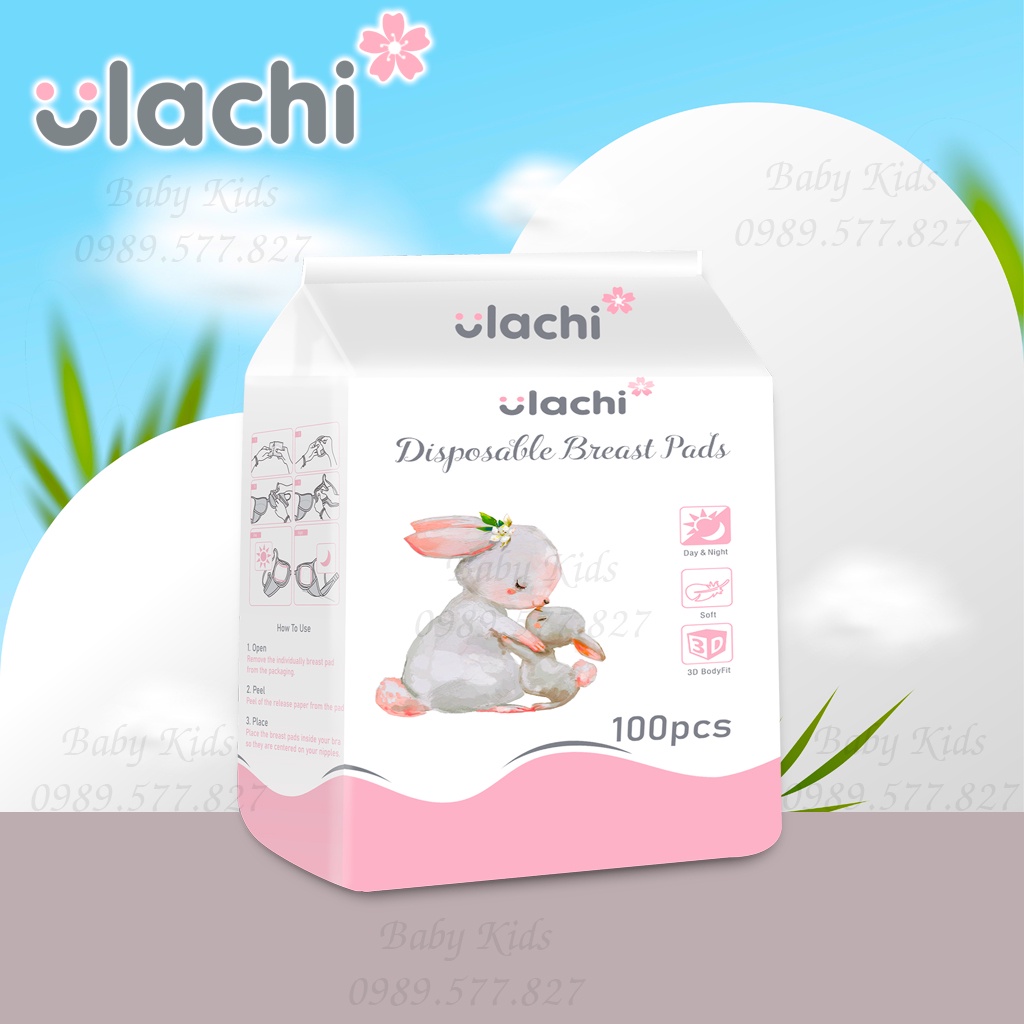 Miếng lót thấm sữa Ulachi cao cấp siêu thấm hút - bịch 30, 100 miếng
