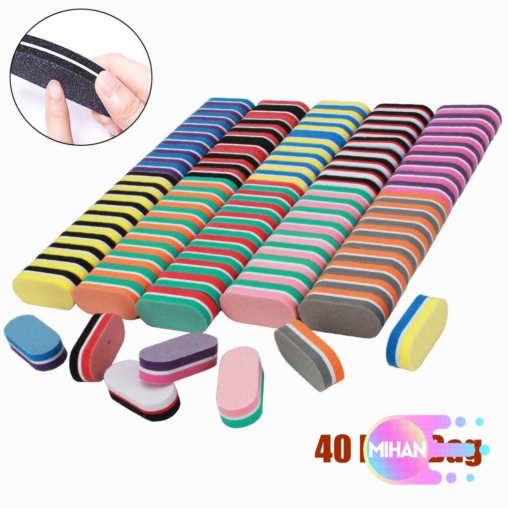 [Hàng mới về] Set 40 miếng mút dũa móng tay mini hình dạng lạ bề mặt nhám 100/ 180