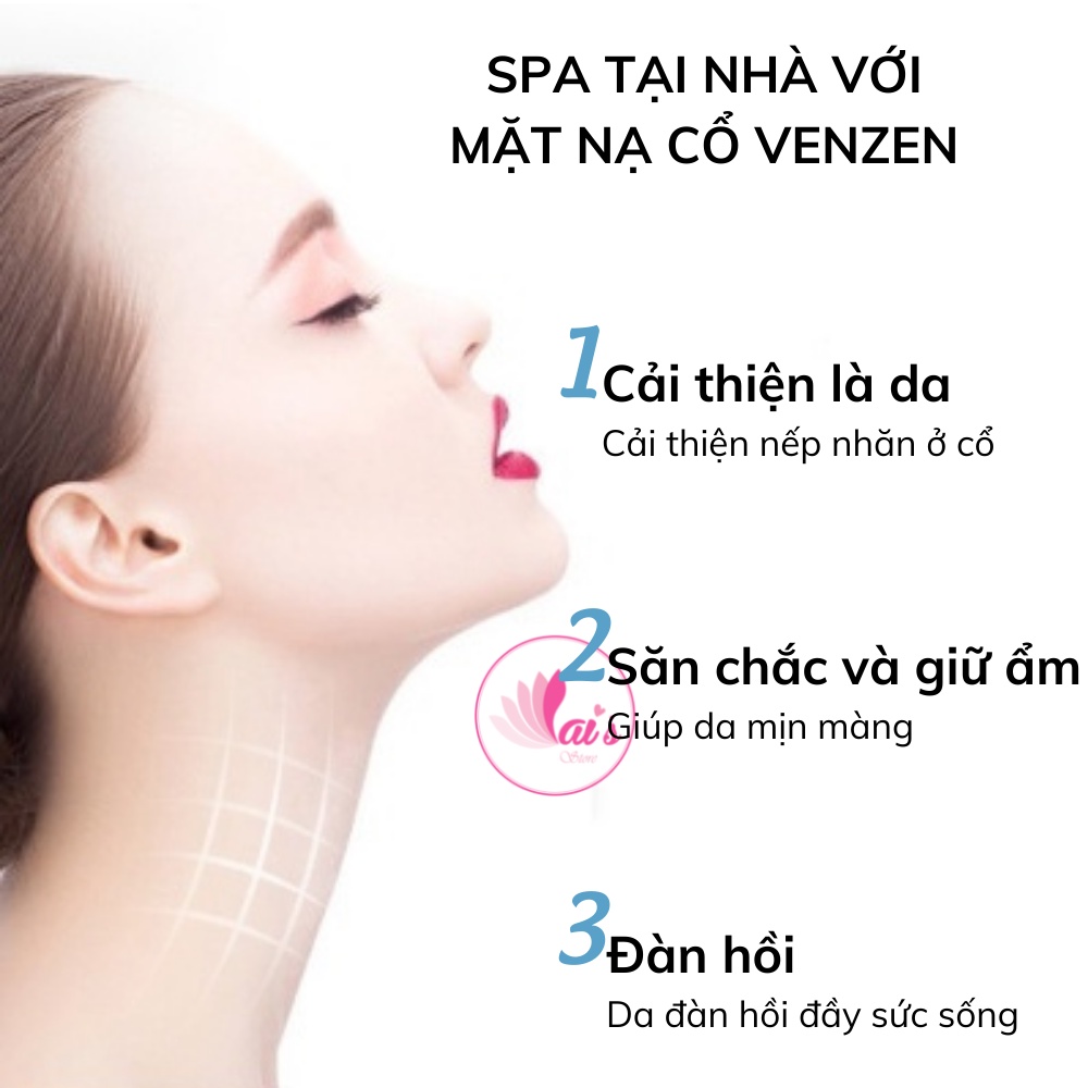 Mặt Nạ Cổ Sữa Dê VENZEN Dưỡng Ẩm, Trắng Sáng, Căng Mịn, Giảm Nếp Nhăn Ở Cổ, Mask Nội Địa Trung - LAI'S STORE