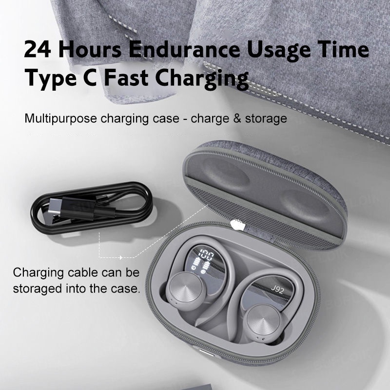 R200/J92 Tai nghe Bluetooth thể thao Tai nghe không dây có mic Tai nghe âm thanh nổi chống nước IPX5