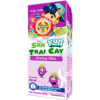 KUN_Sữa Trái Cây hương Nho Thùng 48 Hộp x 180ml