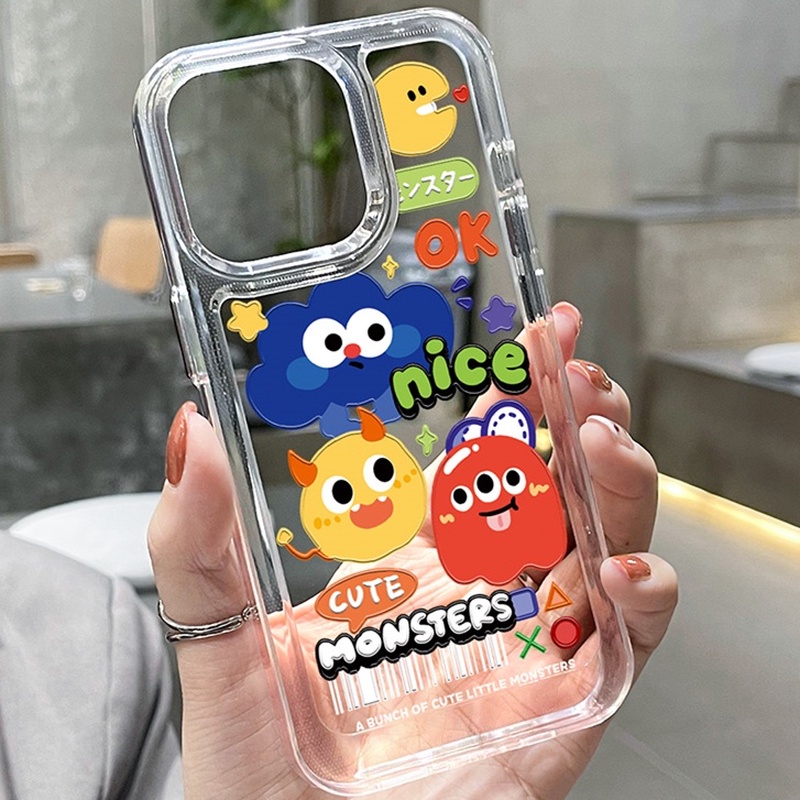 Ốp Điện Thoại Trong Suốt Hình Quái Vật Nhỏ Cho iphone 11 13 7 8 Plus 12 13Pro Max X XS Max 7 8 SE 2020