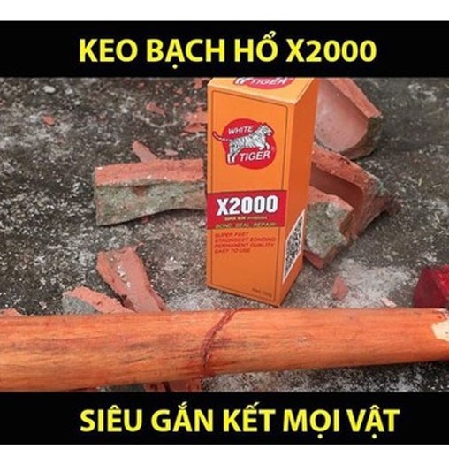 Keo dán siêu dính X2000 đa năng dán được mọi vật liệu Keo dán ghỗ, thủy tinh, kim loại, sắt, gốm sứ, nhựa