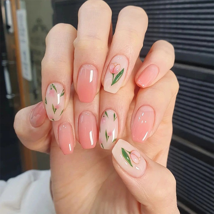 Sticker nail dán móng họa tiết hoa tulip