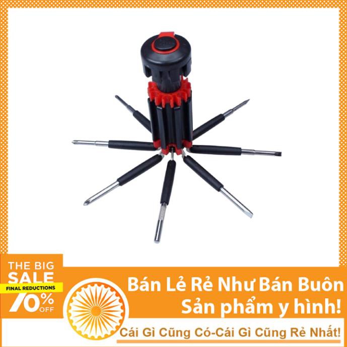 Bộ Tua Vít Đa Năng Vặn Ốc Vít 8 Trong 1 Có Đèn Led Siêu Sáng Tiện Lợi