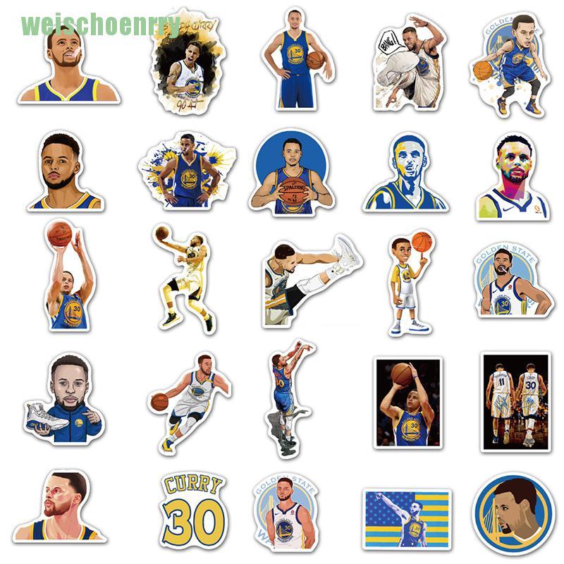 Bộ 50 miếng dán hình cầu thủ bóng đá Messi /James /Kobe /Curry /Kyrie Irving