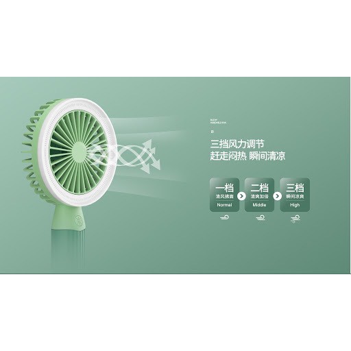 Quạt Remax F39 + đèn led + kệ để bàn 3 chế độ siêu mát, siêu tiện ích cầm tay 1200mah