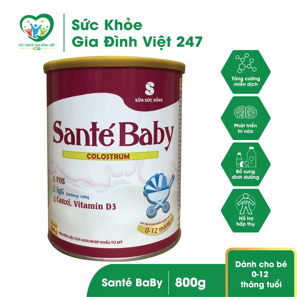 Sữa Santé baby 800g - Tăng sức đề kháng cho trẻ từ 0-12 tuổi