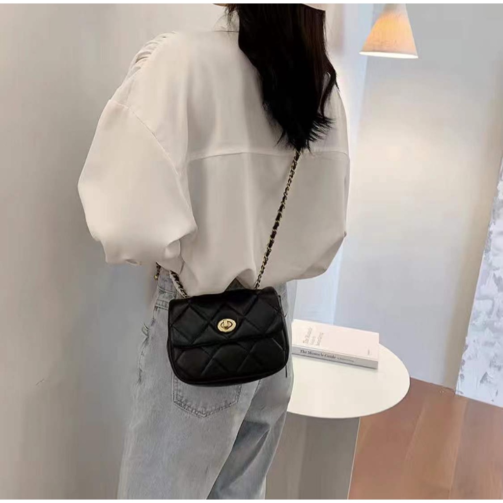 Túi đeo chéo vai đính kim cương giả thời trang Hàn Quốc