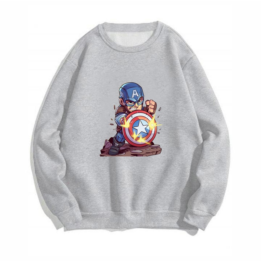 Áo sweater nam nữ in hình Captain America cực đẹp William - DS119 chất nỉ dày dặn, hợp làm áo cặp