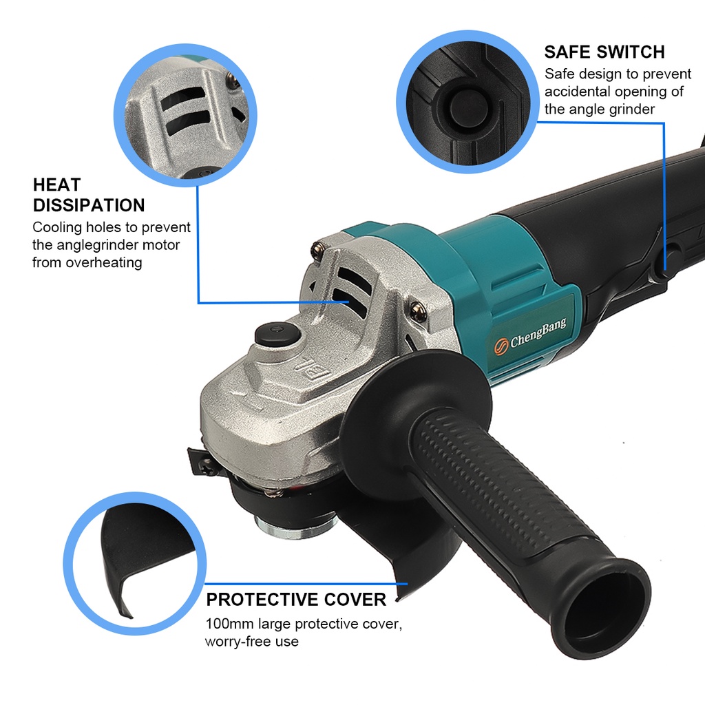 Máy Mài Cắt Gỗ Không Chổi Than 100mm Kèm Pin 21v 1580w