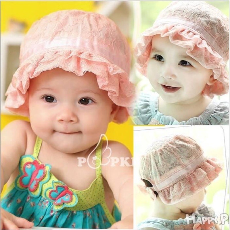 Nón Vành Vải Mềm Cho Bé Gái Size 0-12M/12-24M/2-6 Tuổi