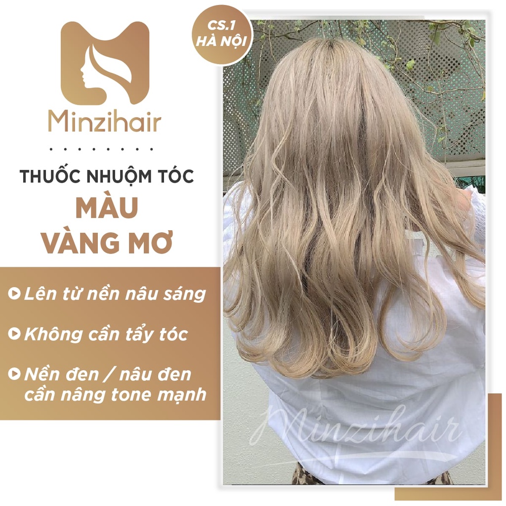 Thuốc Nhuộm Tóc Vàng Mơ | Cân Tẩy Tóc Nâng Tone | Lên từ Nền Level 8 - Minzihair