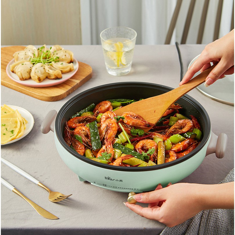 Bếp điện đa năng, Chảo Nướng Điện Bear Đa Năng Công Suất 1000W chống dính