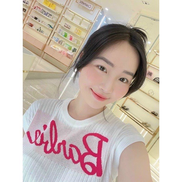 Áo len mongtoghi nữ len tăm cộc tay croptop chữ barbie kiểu A04