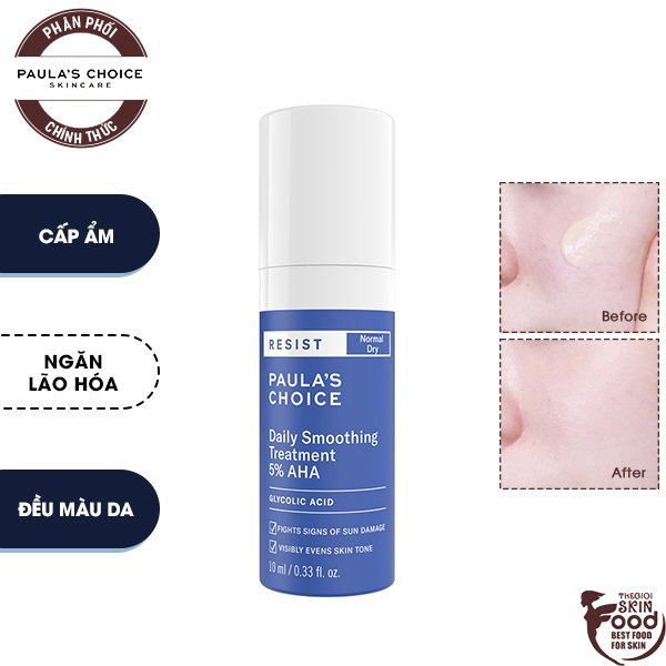 Kem Loại Bỏ Tế Bào Chết Làm Mềm Da Chứa 5% AHA Paula's Choice Resist Daily Smoothing Treatment With 5% AHA 50ml