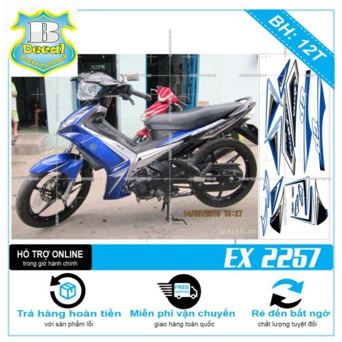 ( Quí khách vui lòng mang ra tiệm cho thợ dán ) Tem EX 2010 TRẮNG XANH GP 2257 [Bi Decal]