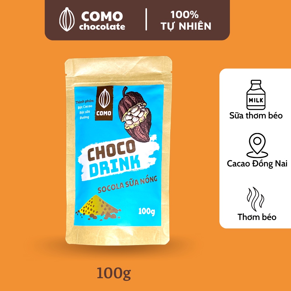 Cacao sữa 3 trong 1 thơm béo đậm đà 100g Como Chocolate- Mua 2 tặng 1