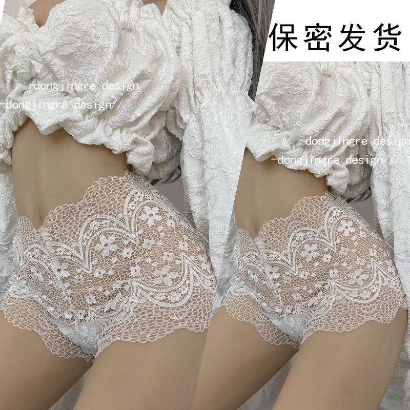 Quần Lót Lưng Cao Trong Suốt Không Đường May Phối Ren Quyến Rũ Dành Cho Nữ