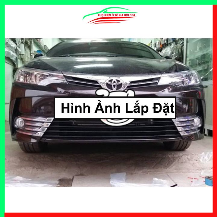 Ốp viền đèn gầm trước Altis 2018-2020 8 chi tiết mạ Crom chống trầy trang trí làm đẹp xe