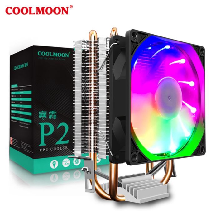 Tản Nhiệt Khí,Quạt tản nhiệt, Fan CPU Coolmoon Frost P2 Streamer Edition - Led Nhiều Màu - Dùng cho SK 1200