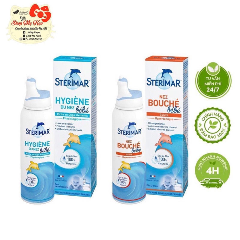 Xịt mũi cá heo cho trẻ Sterimar vàng/cam, Pháp (100ml) cho trẻ sơ sinh và trẻ em
