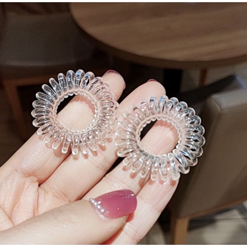 Dây cột tóc lò xo trong suốt size trung