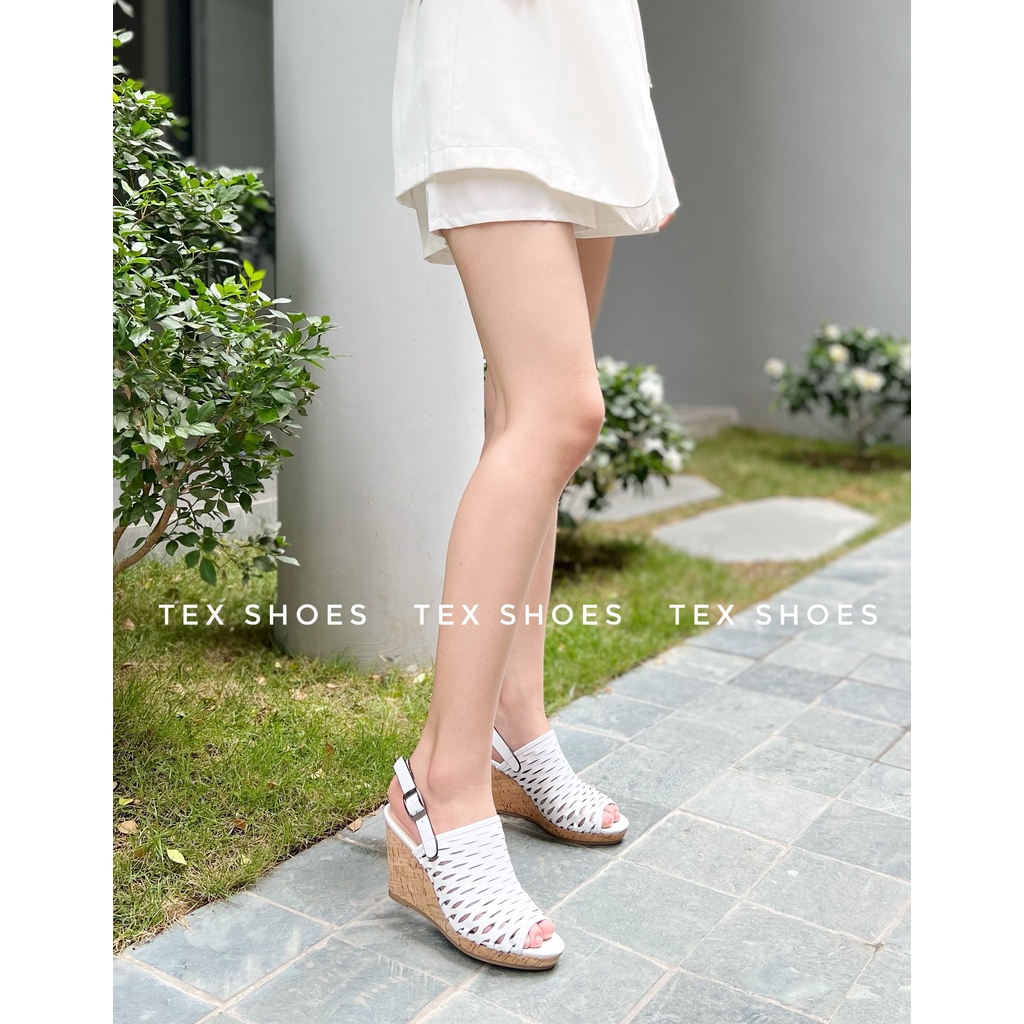 Sandal nữ đế xuồng dập laze thời trang cao cấp VNXK TEX SHOES
