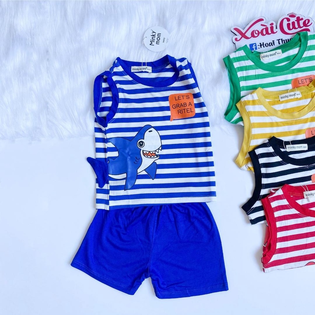 Bộ thun lạnh Minkymom cho bé trai bé gái mùa hè cho trẻ từ 9 đến 19kg