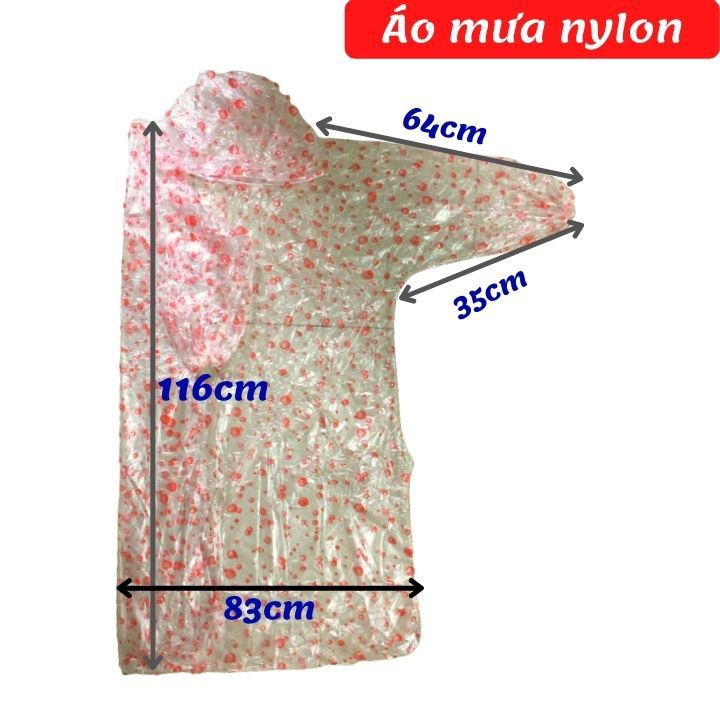 [Combo 10] Áo mưa nylon tiện lợi hình chấm bi  - Tomchuakids