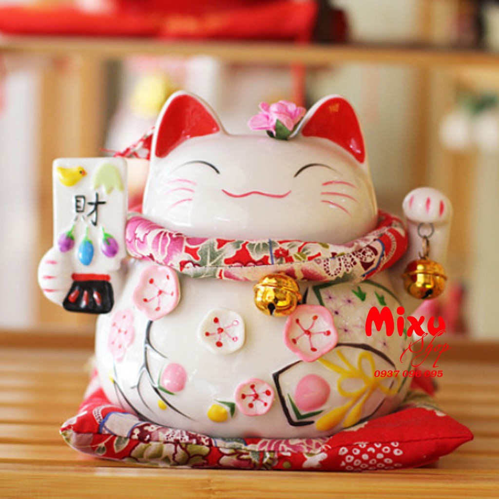 MÈO THẦN TÀI KIM ĐÀO 15CM - Thẻ Bài may mắn đa phúc