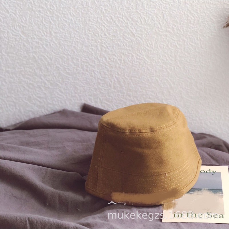 Mũ Bucket Kaki Che Mắt Phong Cách Retro Thời Thượng Cho Bé Trai Bé Gái