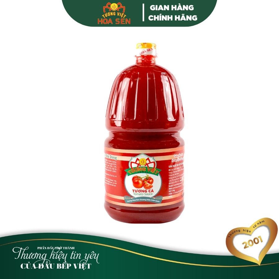 Tương cà pet 2kg- Nguyên liệu organic - Tương Việt Hoa Sen