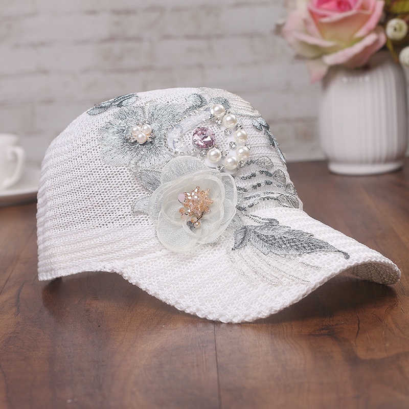 Mũ Lưỡi Trai Phối Ren Hoa Thoáng Khí Thời Trang Xuân Hè Phong Cách Hàn Quốc Mới