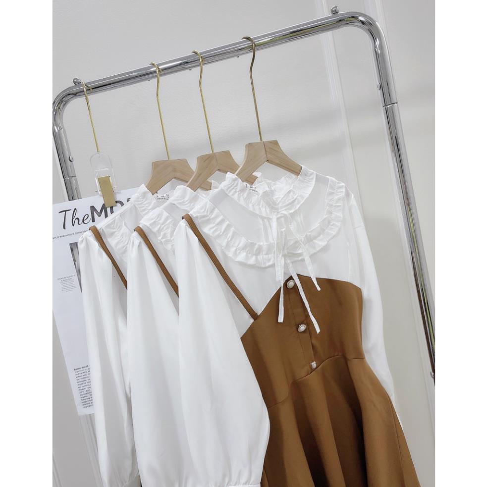 [ 𝐅𝐑𝐄𝐄 𝐒𝐇𝐈𝐏 ] VÁY YẾM  SƠ MI NÂU TÂY CHẤT TUYẾT MƯA TIỂU THƯ XINH XẮN