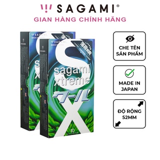 Combo 2 hộp bao cao su Sagami Spearmint - kéo dài thời gian - hương bạc hà