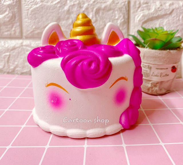 Squishy bánh kem unicorn 15cm siêu chậm tăng có bao bì