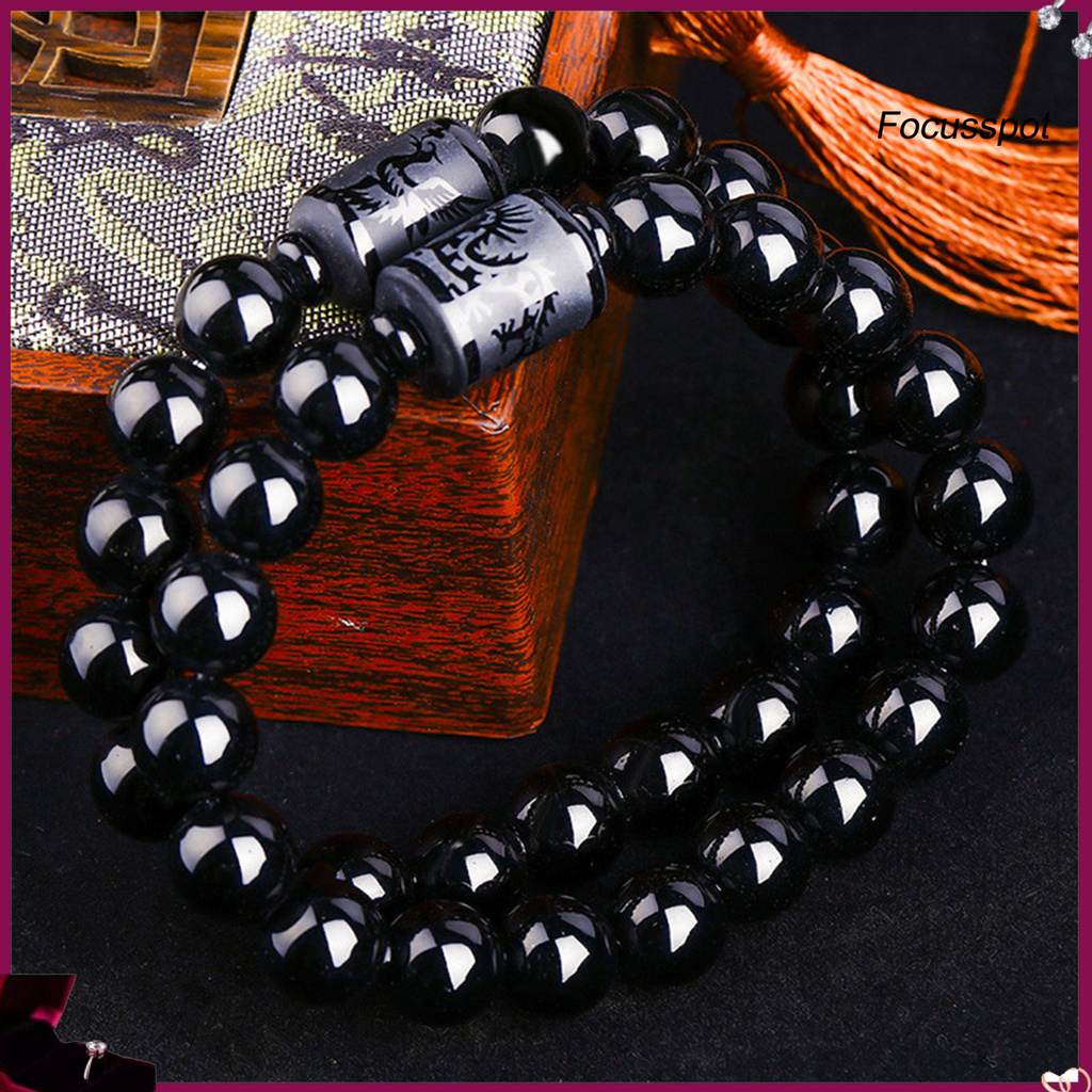 Vòng tay hạt bằng đá Obsidian sành điệu cho các cặp nhân